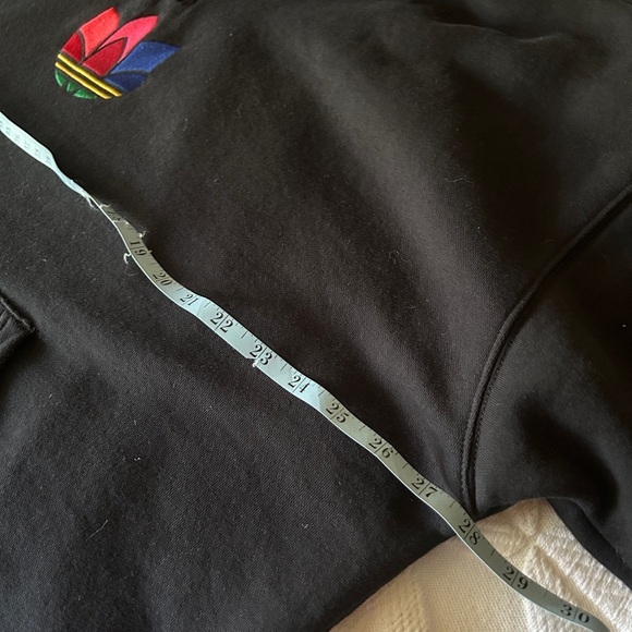 EUC Adidas Women's Black Modern Trefoil Sweatshirt size XL, half zip hooded - Picture 15 of 16